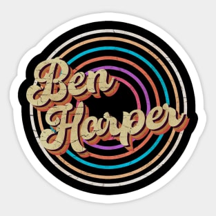 vintage circle line color Ben Harper Sticker